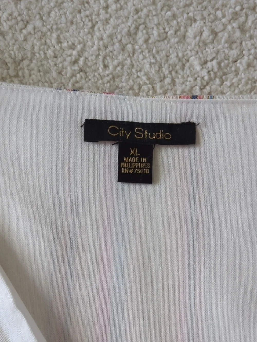 City Studio Cream Wrap Dress with Stripes and Gold Detail